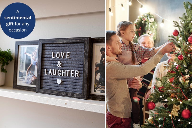 Oak letters Custom Picture Frames â€“ Personalized Picture Frame in Brown â€“ Custom Photo Gifts for Dad, Mom, Grandpa, or Papa â€“ Two 6x4 Photos with Customizable Felt Letter Board â€“ Keepsake for Family Memories - Image 4